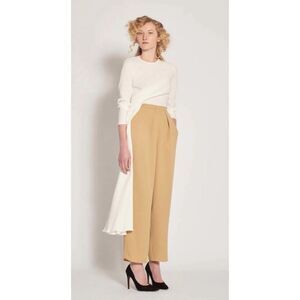 Edel’ine L’ee Flèche asymmetrical draped sash detail white blouse NWT